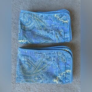 Set of 2 LAURA ASHLEY HOME Standard Blue and Yellow Paisley Pillow Sham